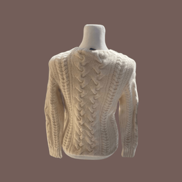 J.Crew Cable Knit Sweater | Cream Wool | Size S | Vintage - Picture 2 of 3